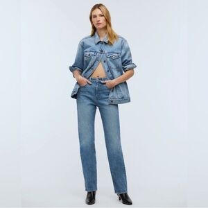 Madewell The Tall '90s Straight Jean in Rondell Wash: Crease Edition